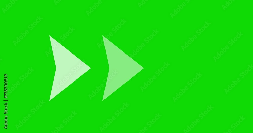 White Arrows Moving Animation. Green Screen 4K Video. White Arrows Moving Animation. Green Screen 4K Video.