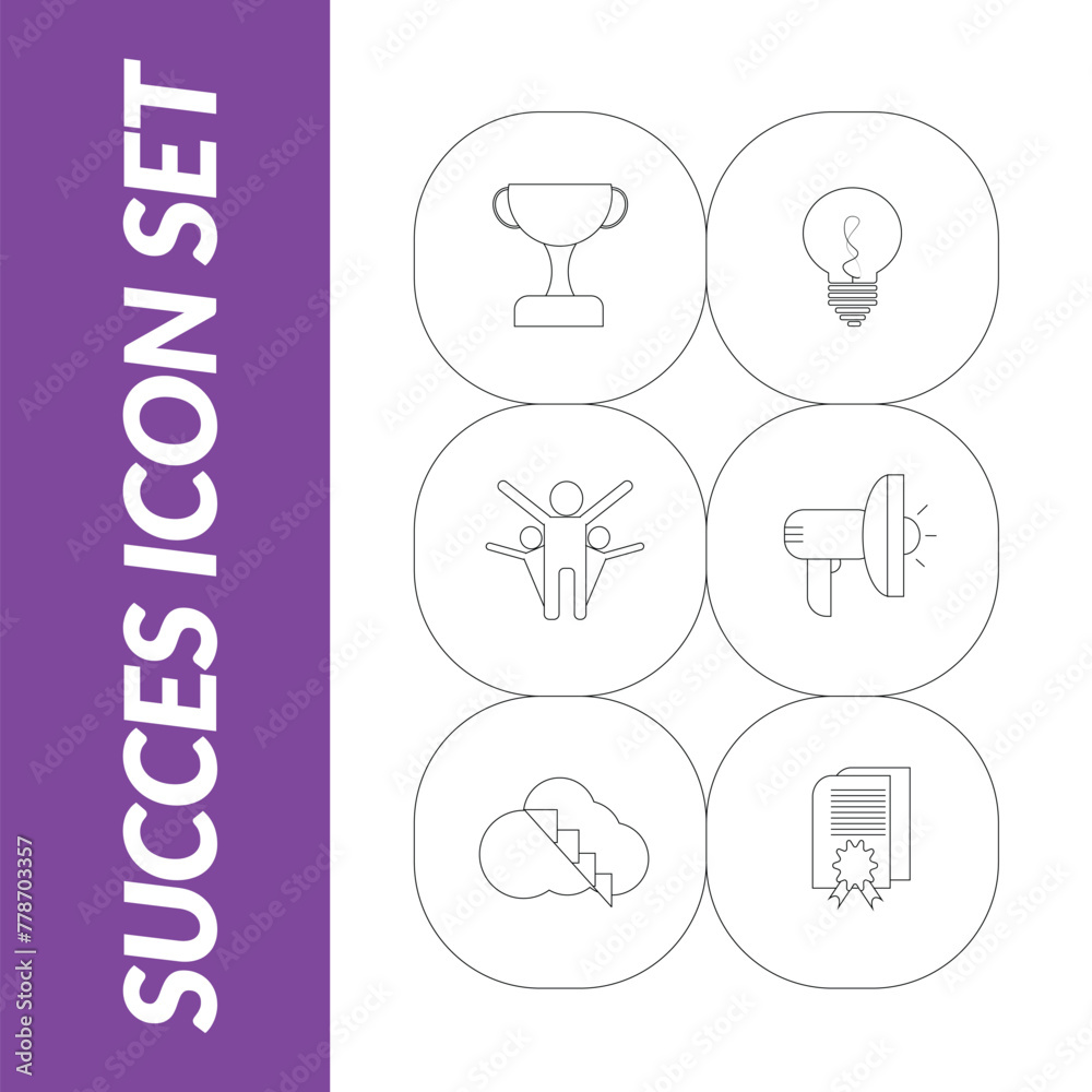 Vector set of loyalty program line icons Vector set of loyalty program line icons