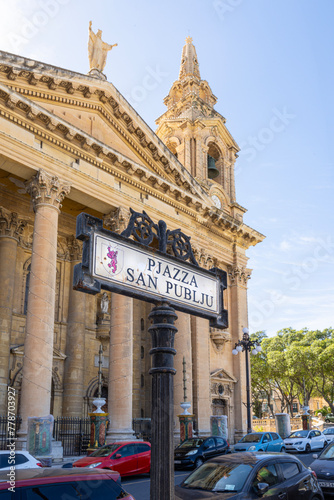 San Publiju church in Floriana, Malta photo