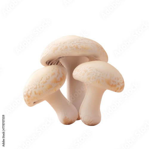 Three mushrooms on transparent background
