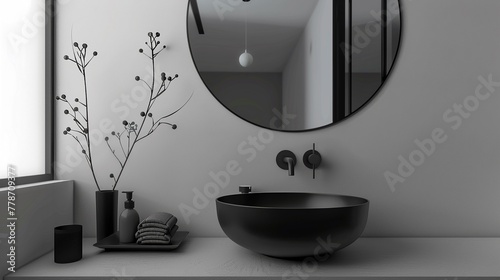 Minimalist bathroom with cozy textures  simplicity in harmony with comfort
