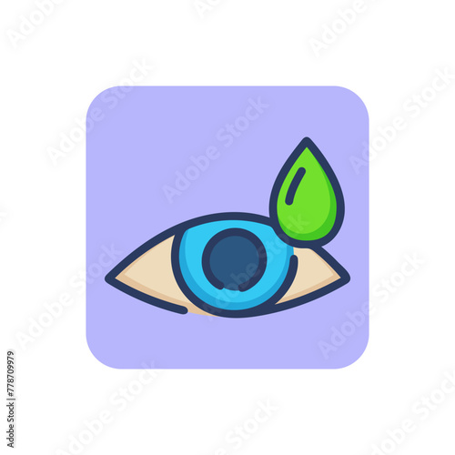 Eye drops thin line icon. Tear, iris, vision outline sign. Ophthalmology and healthcare concept. Vector illustration, symbol element for web design and apps