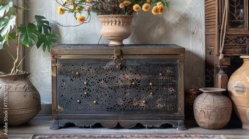 Beauty of iron chests with intricate designs inspired by the ottoman period  photo
