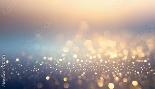 background of abstract glitter lights gold blue and black de focused photo
