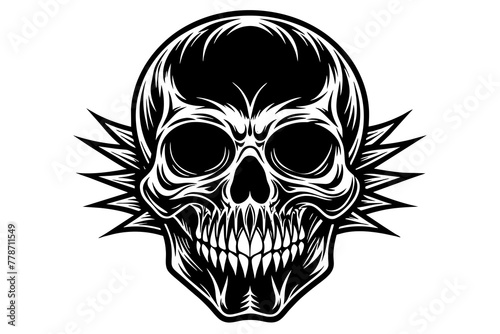 winged-skull-with-crossed-wrenches vector illustration 