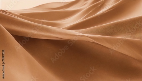 fabric sienna color cloth flowing on wind textile wave flying movement 3d rendering abstract fashion background