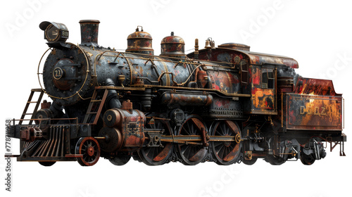 old steam locomotive on a transparent background