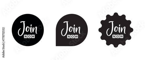 join now sign on white background	