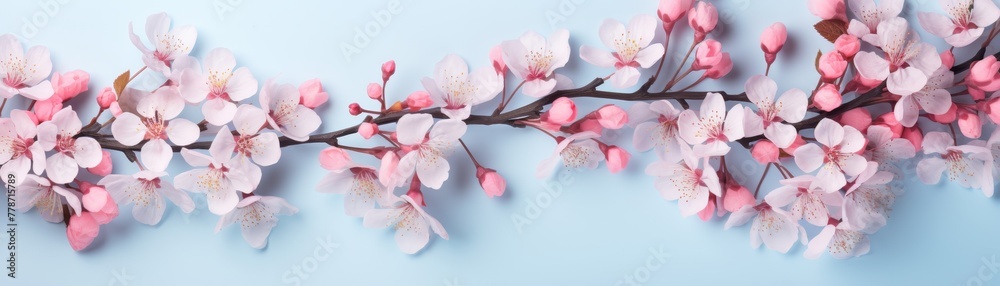 Spring flowers blossoms on solid background Spring flowers blossoms on solid background