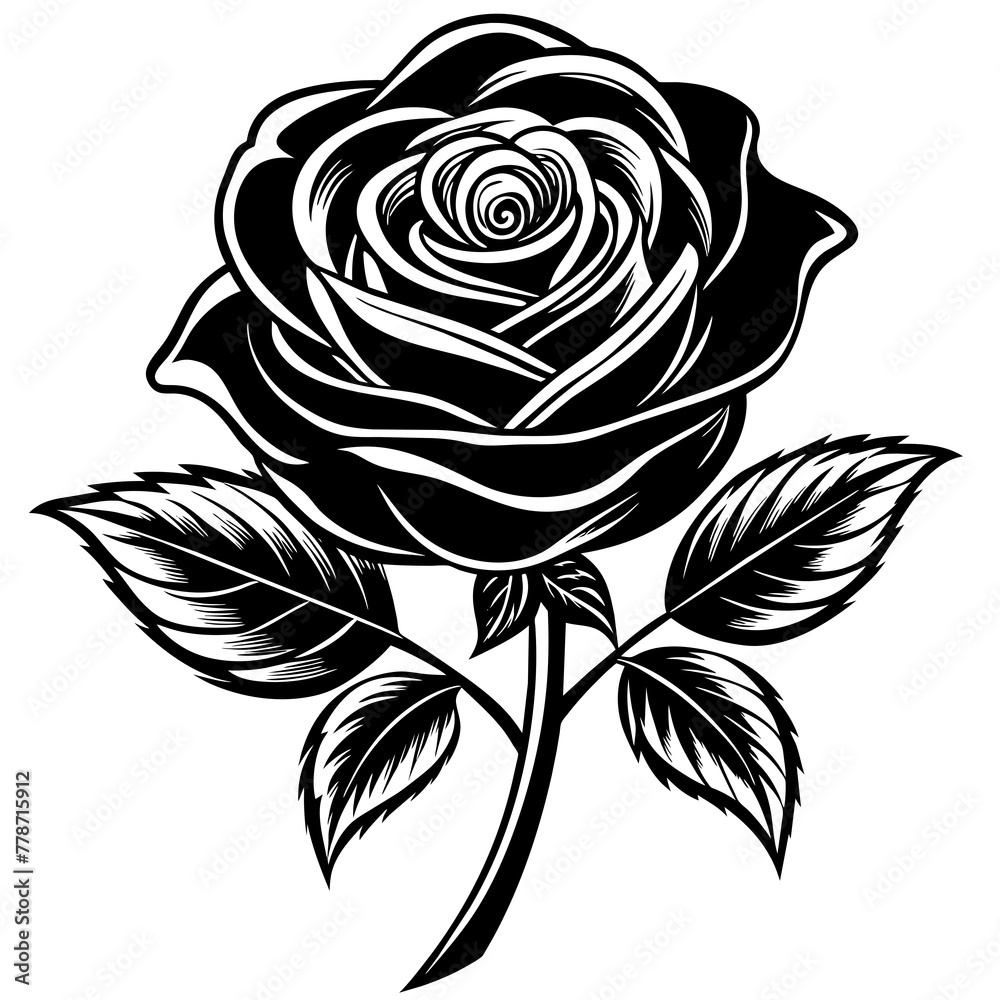    Flower silhouette  vector illustration.
