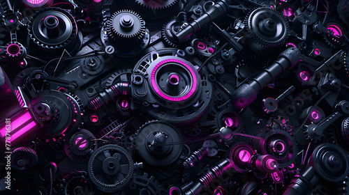 A 3D composition of clockwork gears