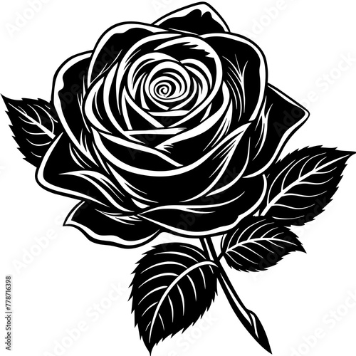    Flower silhouette vector illustration.
