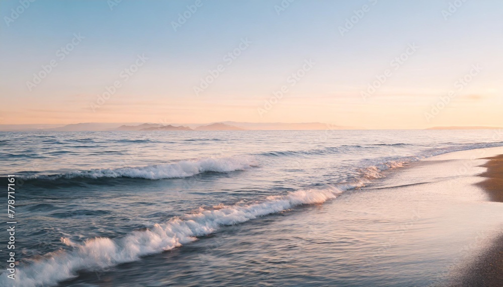 beautiful blue sea and large calm waves travel background
