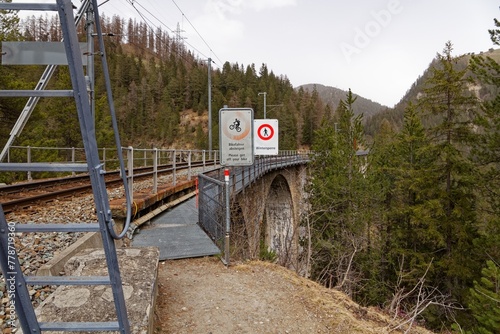 Warnings on Wiesen Viaduct photo