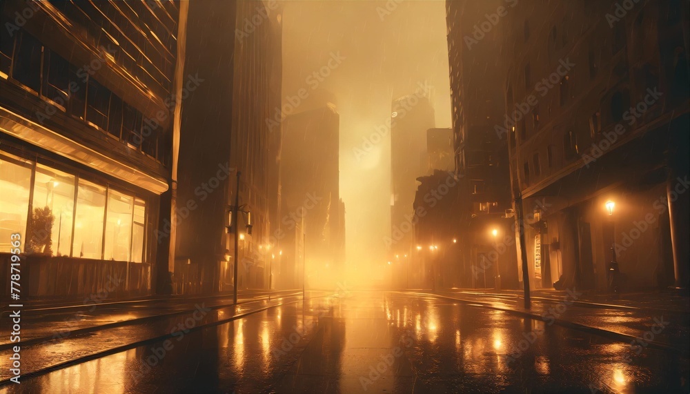 cyberpunk streets illustration futuristic city dystoptic artwork at night 4k wallpaper rain foggy moody empty future evil buildings