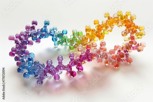 Multi color dna model isolated on white background