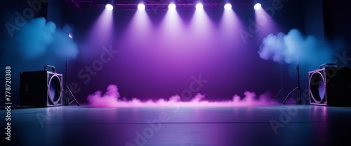 Stage Illuminated With Lights photo