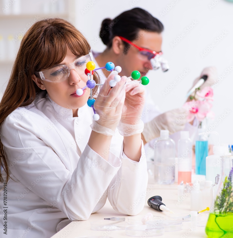 Two chemists working in the lab Two chemists working in the lab