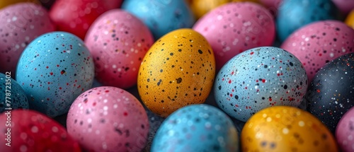 Wallpaper Mural a pile of colorful speckled eggs sitting next to each other on top of a pile of other colored eggs. Torontodigital.ca