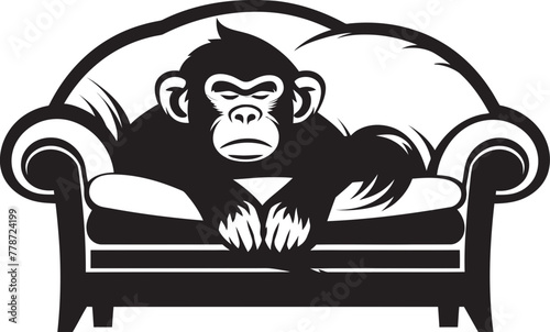 Zen Zzzs Zenith Monkey Nap on Couch Emblem Dreamland Den Retreat Couch Nap Icon Design