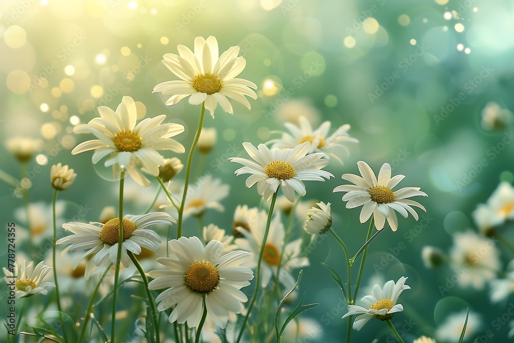 Tranquil Daisies Basking in Soft Sunshine