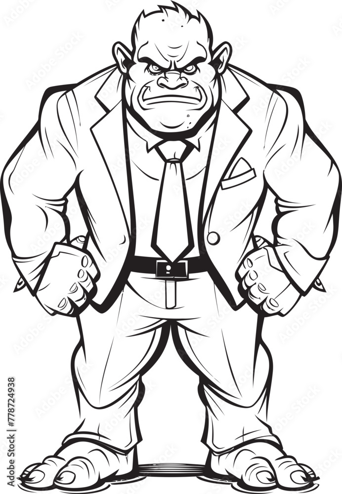 Corporate Conqueror Orc in Formal Attire Icon Suited Savagery Orc Full Body Suit Emblem