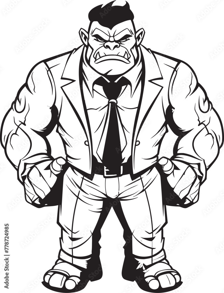 Suited Savage Full Body Suit Logo Vector Executive Orc Full Body Suit Vector Logo Suited Savage Full Body Suit Logo Vector Executive Orc Full Body Suit Vector Logo