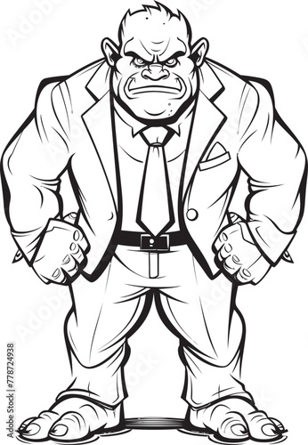 Corporate Conqueror Orc in Formal Attire Icon Suited Savagery Orc Full Body Suit Emblem