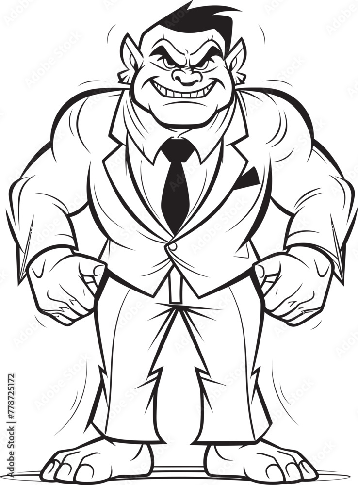 Suited Warrior Crest Orc in Tailored Suit Vector Corporate Orc Commander Mark Formal Attire Emblem Suited Warrior Crest Orc in Tailored Suit Vector Corporate Orc Commander Mark Formal Attire Emblem