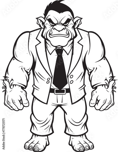 Suited Savagery Symbol Professional Orc Suit Icon Dapper Orc Dynasty Insignia Corporate Suit Logo