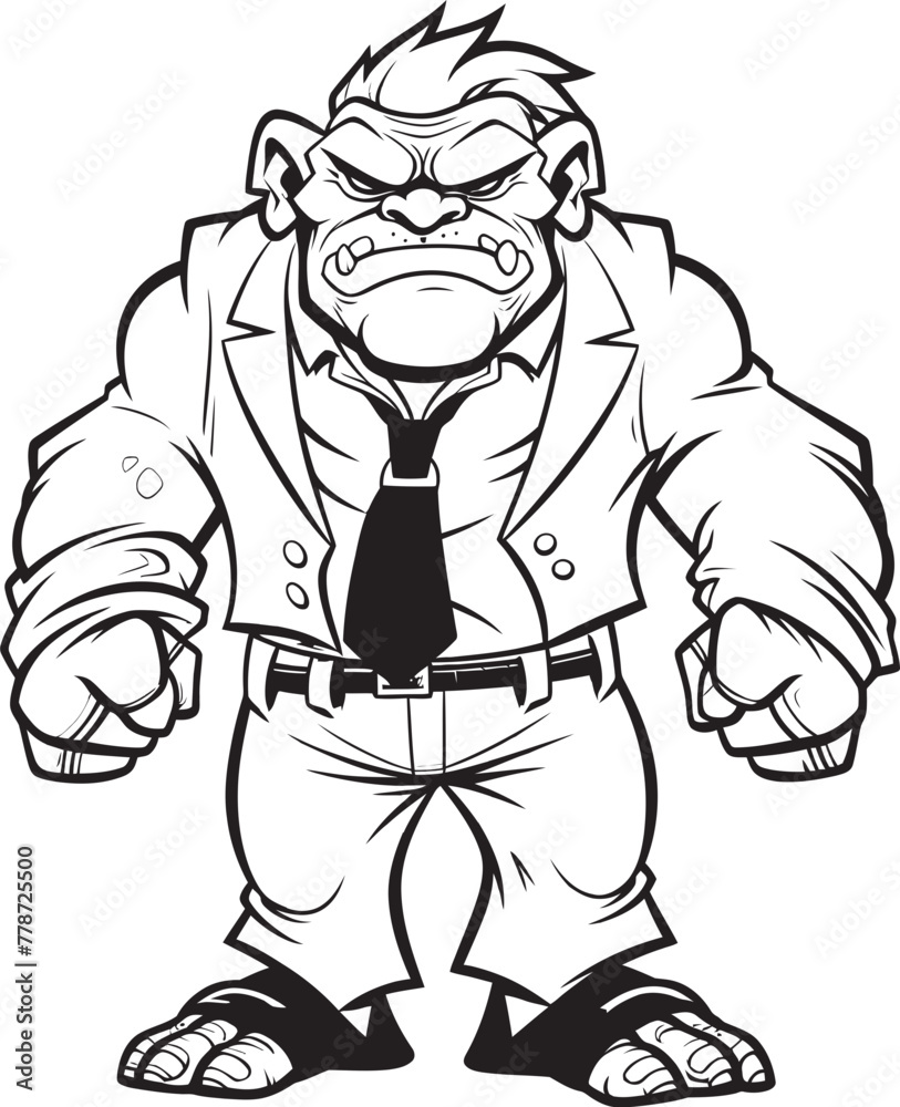Orc in Style Suit Logo Vector Suited Conqueror Orc in Professional Attire Icon Design Orc in Style Suit Logo Vector Suited Conqueror Orc in Professional Attire Icon Design