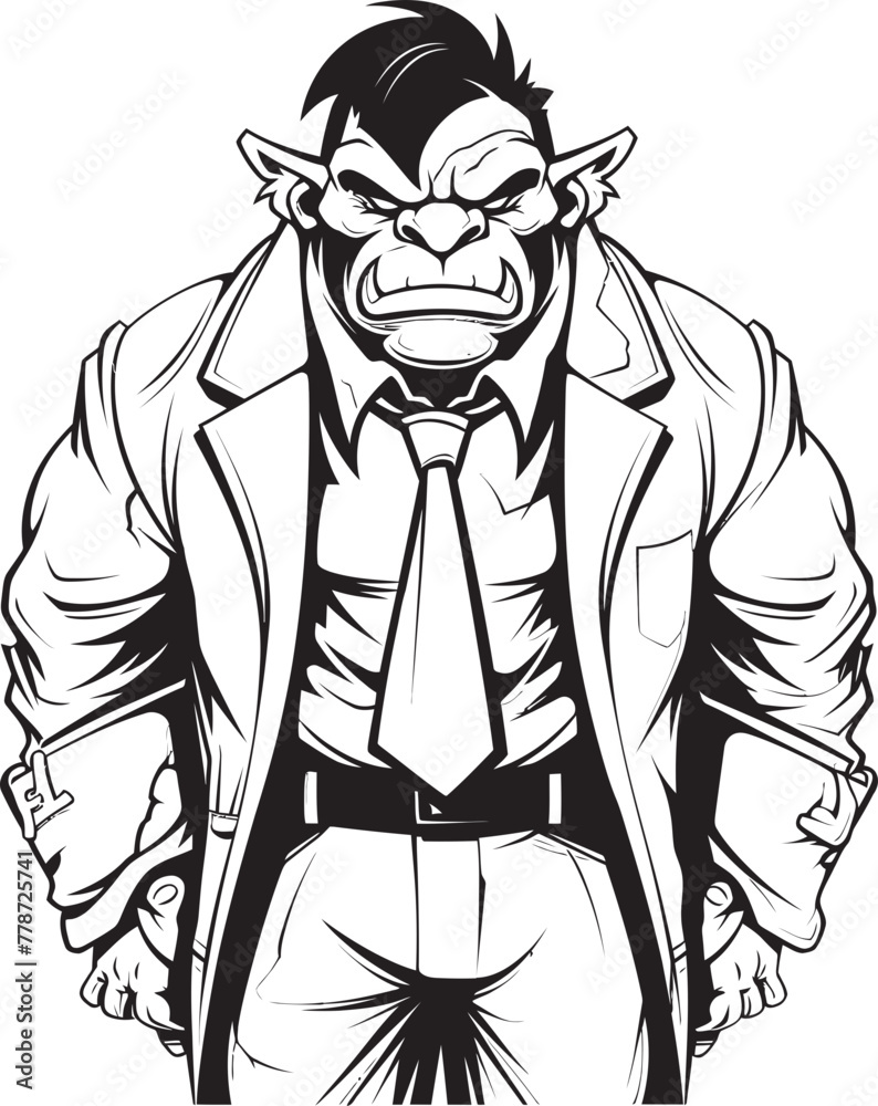 Stylish Orc Magnate Orc in Formal Attire Icon Orc Executive Elegance Professional Suit Emblem Stylish Orc Magnate Orc in Formal Attire Icon Orc Executive Elegance Professional Suit Emblem