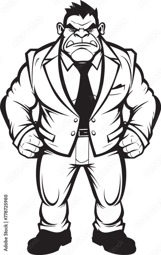 Business Beast Corporate Attire Icon Design Orc Executive Orc in Professional Suit Emblem Business Beast Corporate Attire Icon Design Orc Executive Orc in Professional Suit Emblem