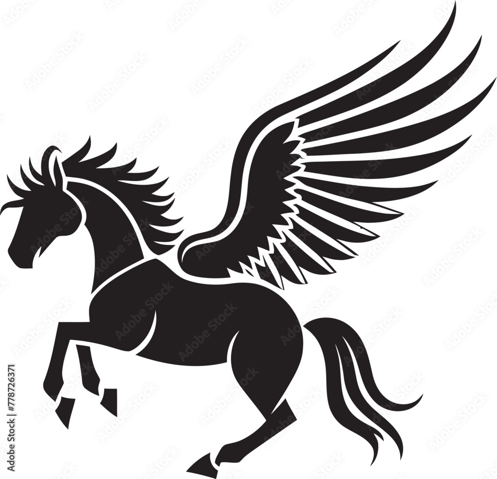Fototapeta premium Celestial Soarer Pegasus Logo Emblem Ethereal Equine Essence Pegasus Horse Vector Design