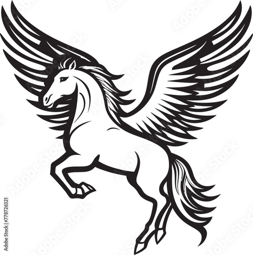 Celestial Glide Pegasus Logo Vector Emblem Wings of Majesty Pegasus Horse Logo Vector