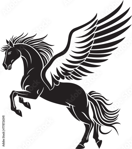 Celestial Canter Pegasus Emblem Design Ethereal Equine Elegance Pegasus Logo Icon