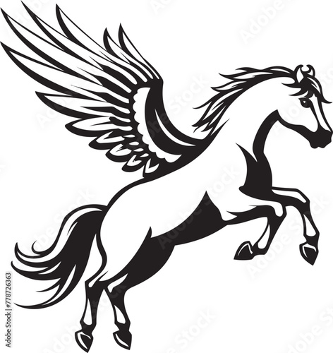 Heavenly Hooves Pegasus Horse Icon Vector Mythical Flight Pegasus Emblem Logo Design