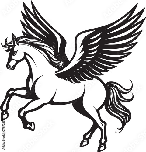 Divine Glide Pegasus Logo Icon Emblem Winged Guardian Pegasus Horse Vector Logo