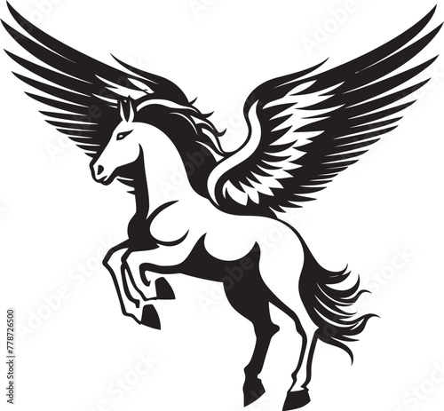 Airborne Beauty Pegasus Horse Logo Vector Celestial Soarer Pegasus Emblem Design Icon