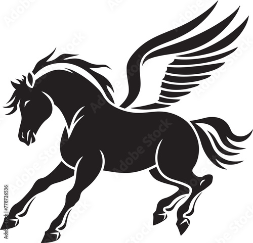 Mythical Flight Pegasus Logo Vector Emblem Skybound Spirit Pegasus Horse Icon Design