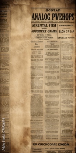 Vintage Newspaper Covered in Writing