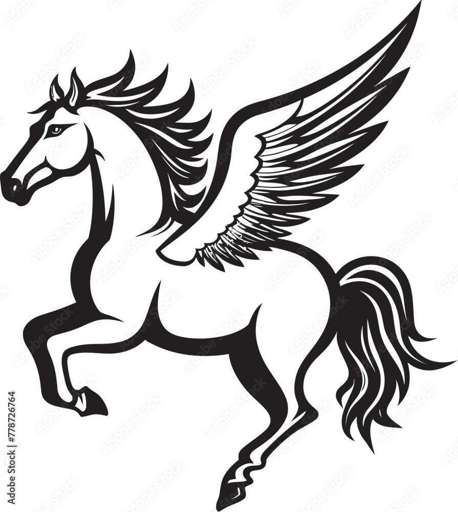 Ethereal Equestrian Pegasus Logo Vector Emblem Celestial Canter Pegasus Horse Icon Design Ethereal Equestrian Pegasus Logo Vector Emblem Celestial Canter Pegasus Horse Icon Design