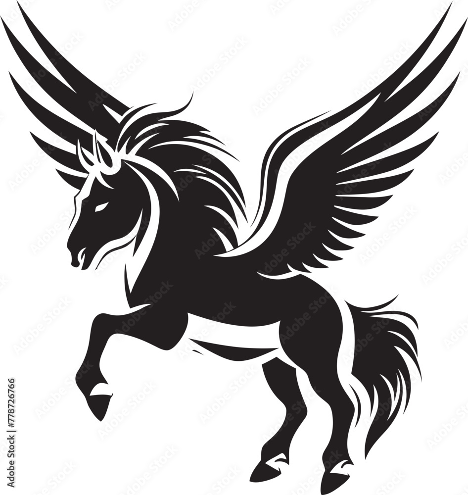 Celestial Glide Pegasus Logo Vector Emblem Ethereal Equine Pegasus Horse Icon Design Celestial Glide Pegasus Logo Vector Emblem Ethereal Equine Pegasus Horse Icon Design