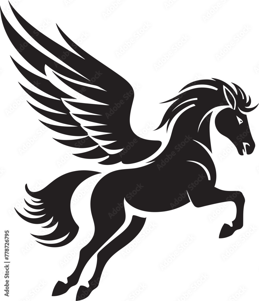 Airborne Beauty Pegasus Horse Icon Design Heavenly Hooves Pegasus Logo Vector Emblem Airborne Beauty Pegasus Horse Icon Design Heavenly Hooves Pegasus Logo Vector Emblem