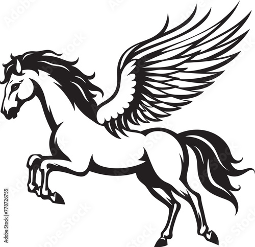 Wings of Majesty Pegasus Logo Vector Emblem Skyborne Serenity Pegasus Horse Icon Design