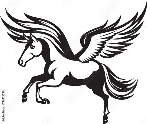 Fototapeta Naklejka Na Ścianę i Meble -  Skyborne Serenity Pegasus Horse Icon Design Divine Glide Pegasus Logo Vector Emblem