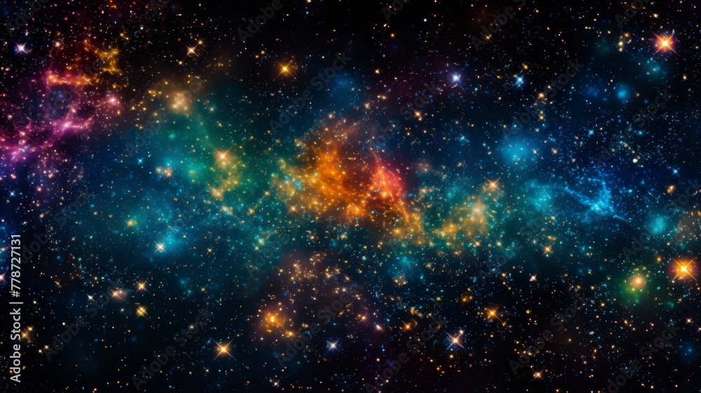 a vast expanse of space filled with numerous stars of varying sizes and colors