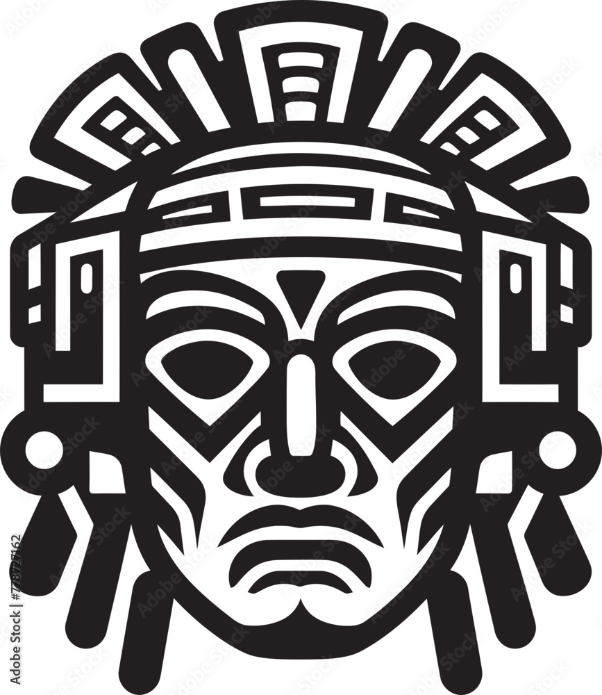 Mixtec Heritage Symbol Pre Hispanic Vector Logo Icon Chimu Civilization Crest Pre Hispanic Icon Design Emblem