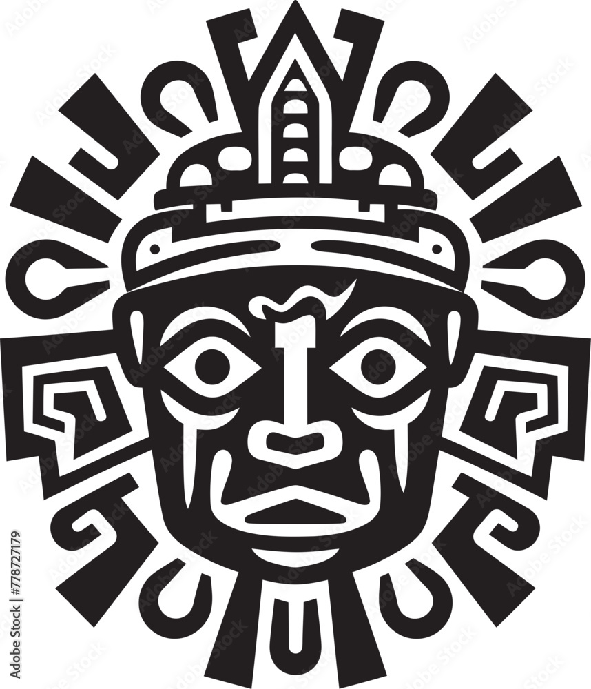 Olmec Legacy Symbol Pre Hispanic Icon Emblem Design Zapotec Culture Mark Pre Hispanic Vector Logo Icon