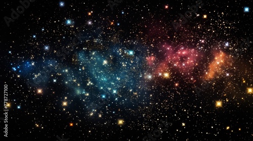 a vast expanse of space filled with numerous stars of varying sizes and colors © JH45